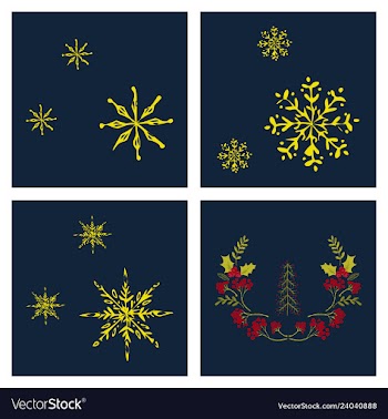 Set of snowflake icon sign design red background vector image
