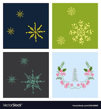 Set of snowflake icon sign design red background vector image