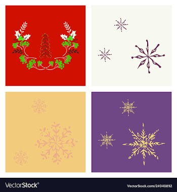 Set of snowflake icon sign design red background vector image