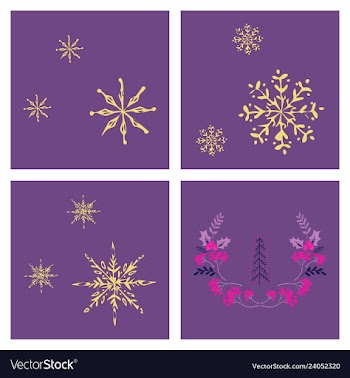 Set of snowflake icon sign design red background vector image