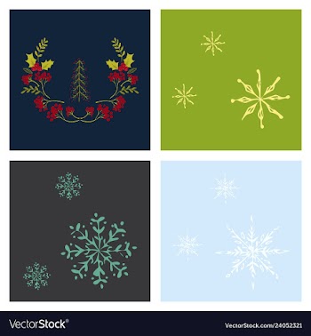 Set of snowflake icon sign design red background vector image