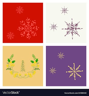 Set of snowflake icon sign design red background vector image