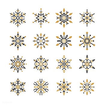 Set of Snowflakes Christmas design vector | Free stock vector - 493891