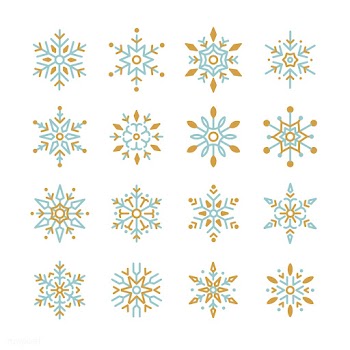 Set of Snowflakes Christmas design vector | Free stock vector - 493911