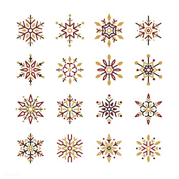 Set of Snowflakes Christmas design vector | Free stock vector - 493935