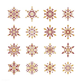 Set of Snowflakes Christmas design vector | Free stock vector - 493948