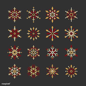 Set of Snowflakes Christmas design vector | Free stock vector - 493981