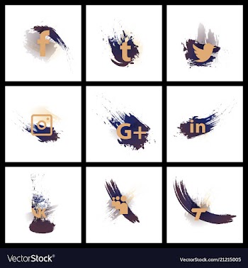 Set of social media network connect communicate vector image