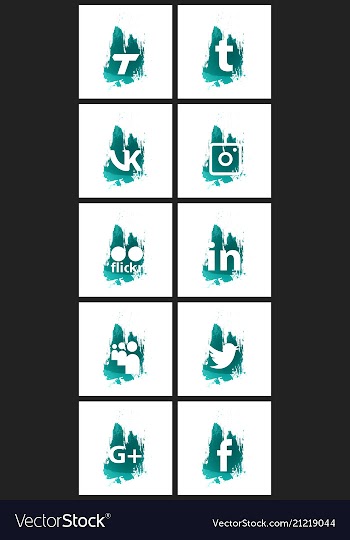 Set of social media network connect communicate vector image