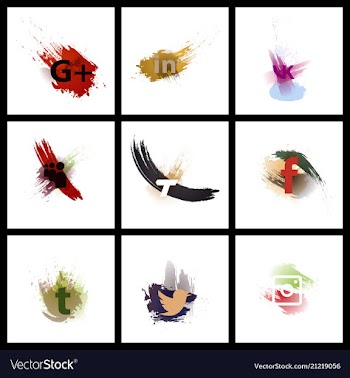 Set of social media network connect communicate vector image