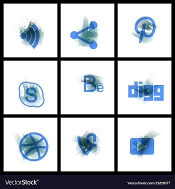 Set of social media network connect communicate vector image