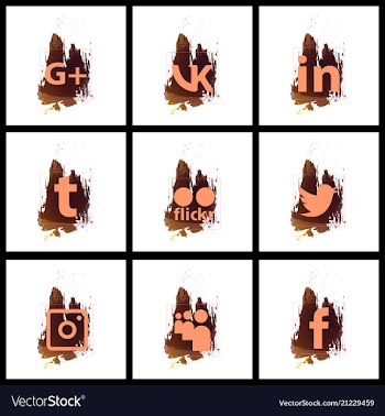 Set of social media network connect communicate vector image