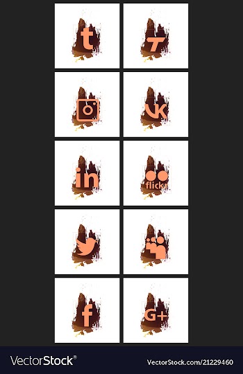 Set of social media network connect communicate vector image