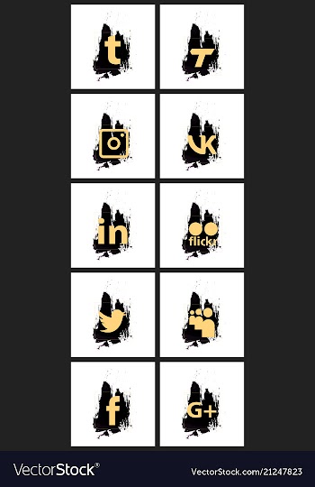 Set of social media network connect communicate vector image