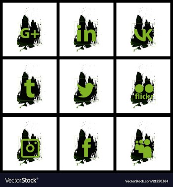 Set of social media network connect communicate vector image