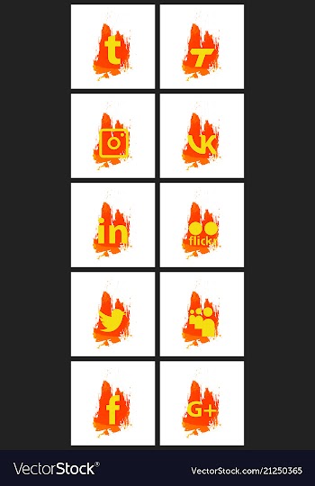 Set of social media network connect communicate vector image