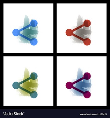 Set of social media network connect communicate vector image