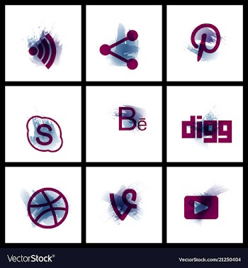 Set of social media network connect communicate vector image