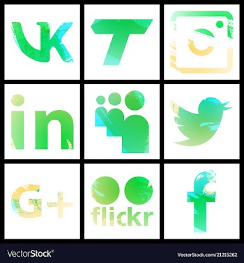 Set of social networking icons web design flat vector image