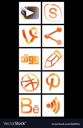 Set of social networking icons web design flat vector image