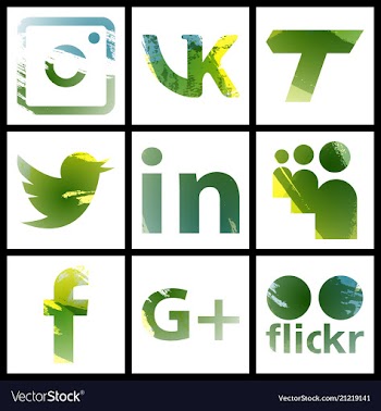 Set of social networking icons web design flat vector image