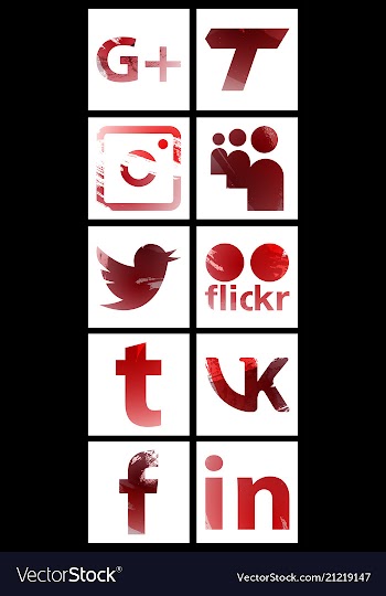 Set of social networking icons web design flat vector image