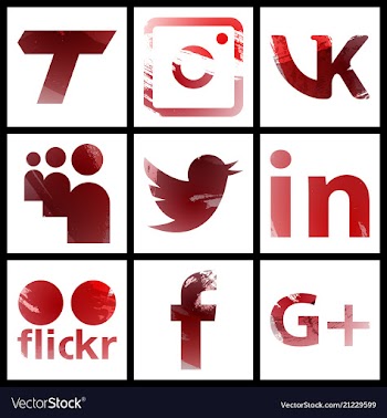 Set of social networking icons web design flat vector image