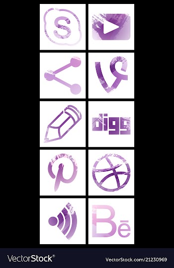 Set of social networking icons web design flat vector image