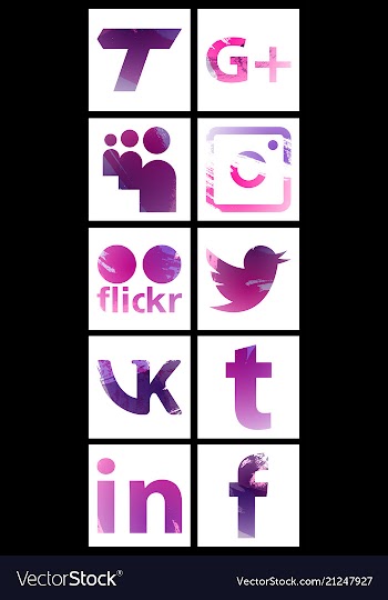 Set of social networking icons web design flat vector image