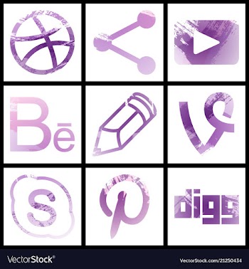 Set of social networking icons web design flat vector image
