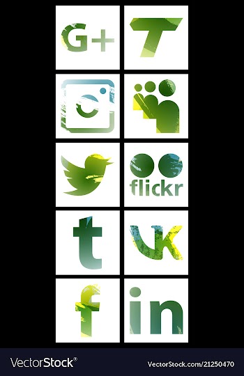 Set of social networking icons web design flat vector image