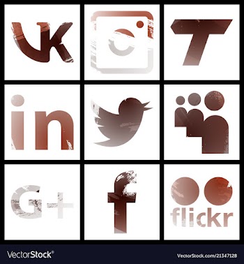 Set of social networking icons web design flat vector image