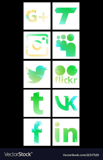 Set of social networking icons web design flat vector image