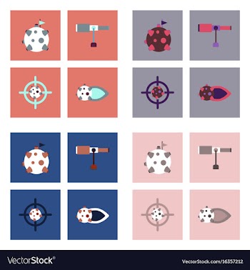 Set of space icons with rocket equipments for vector image