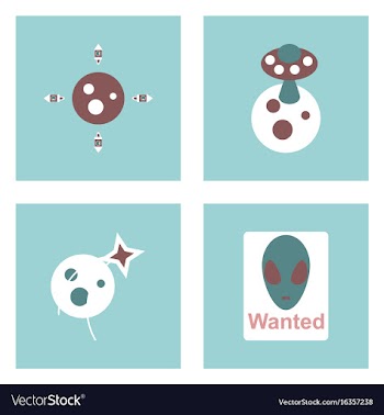 Set of space icons with rocket equipments for vector image