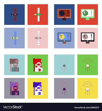 Set of space icons with rocket equipments for vector image