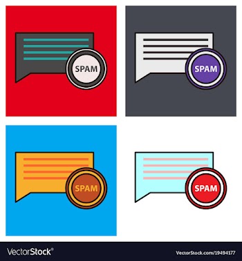 Set of spam email warning window appear on laptop vector image