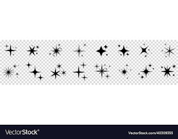 set of star sparkles icons