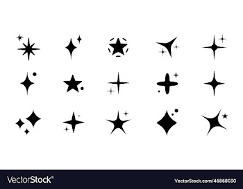 set of stars sparkle firework decoration