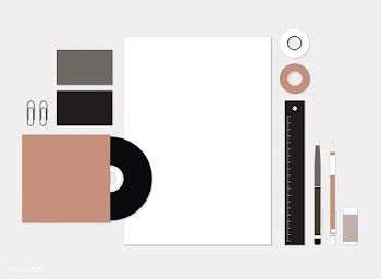 Set of stationery on workspace illustration | Free stock vector - 24224