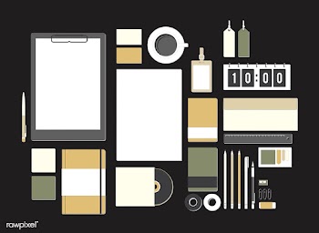 Set of stationery on workspace illustration | Free stock vector - 24225