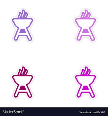 Set of stickers American BBQ on white background vector image