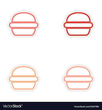 Set of stickers American burger on white vector image