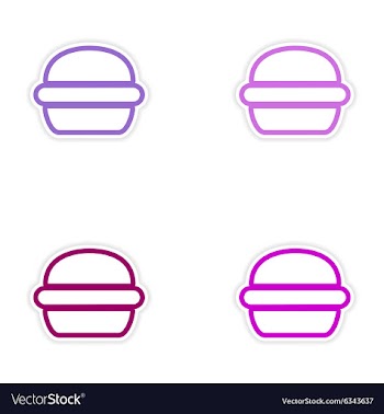 Set of stickers American burger on white vector image