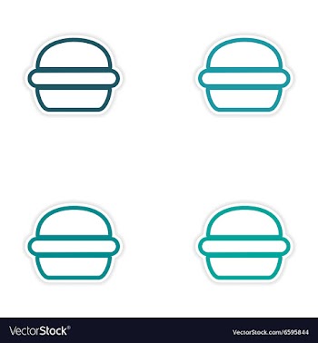 Set of stickers American burger on white vector image