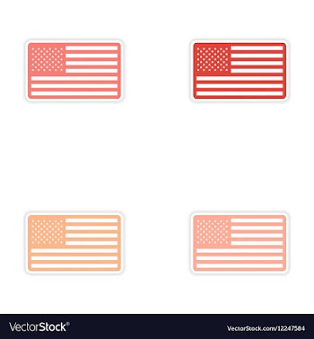 Set of stickers American flag on white background vector image