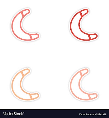Set of stickers Australian boomerang on white vector image
