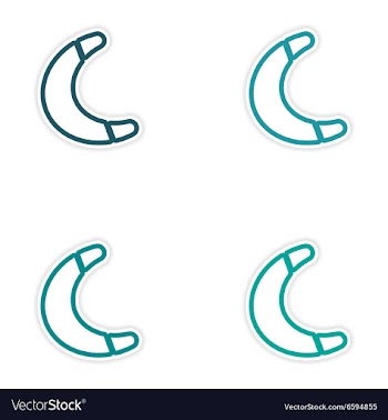 Set of stickers Australian boomerang on white vector image