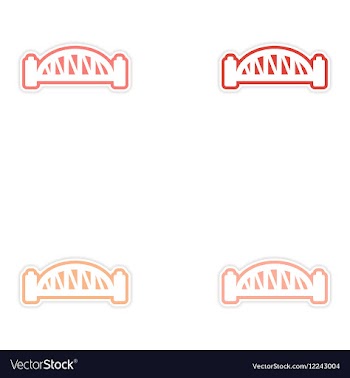 Set of stickers Australian bridge on white vector image