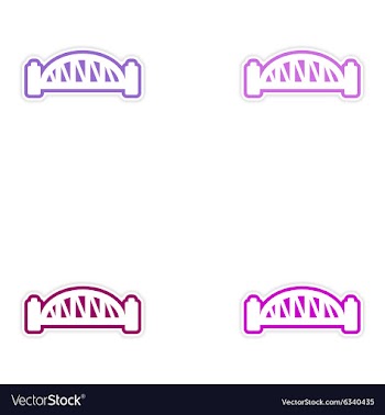 Set of stickers Australian bridge on white vector image
